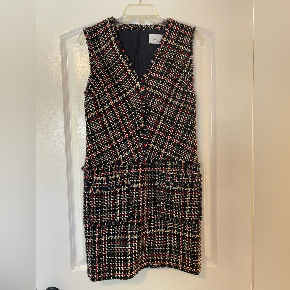 PEARL by Lela Rose Multicolor Tweed Sleeveless Tunic dress- S - Picture 2 of 14